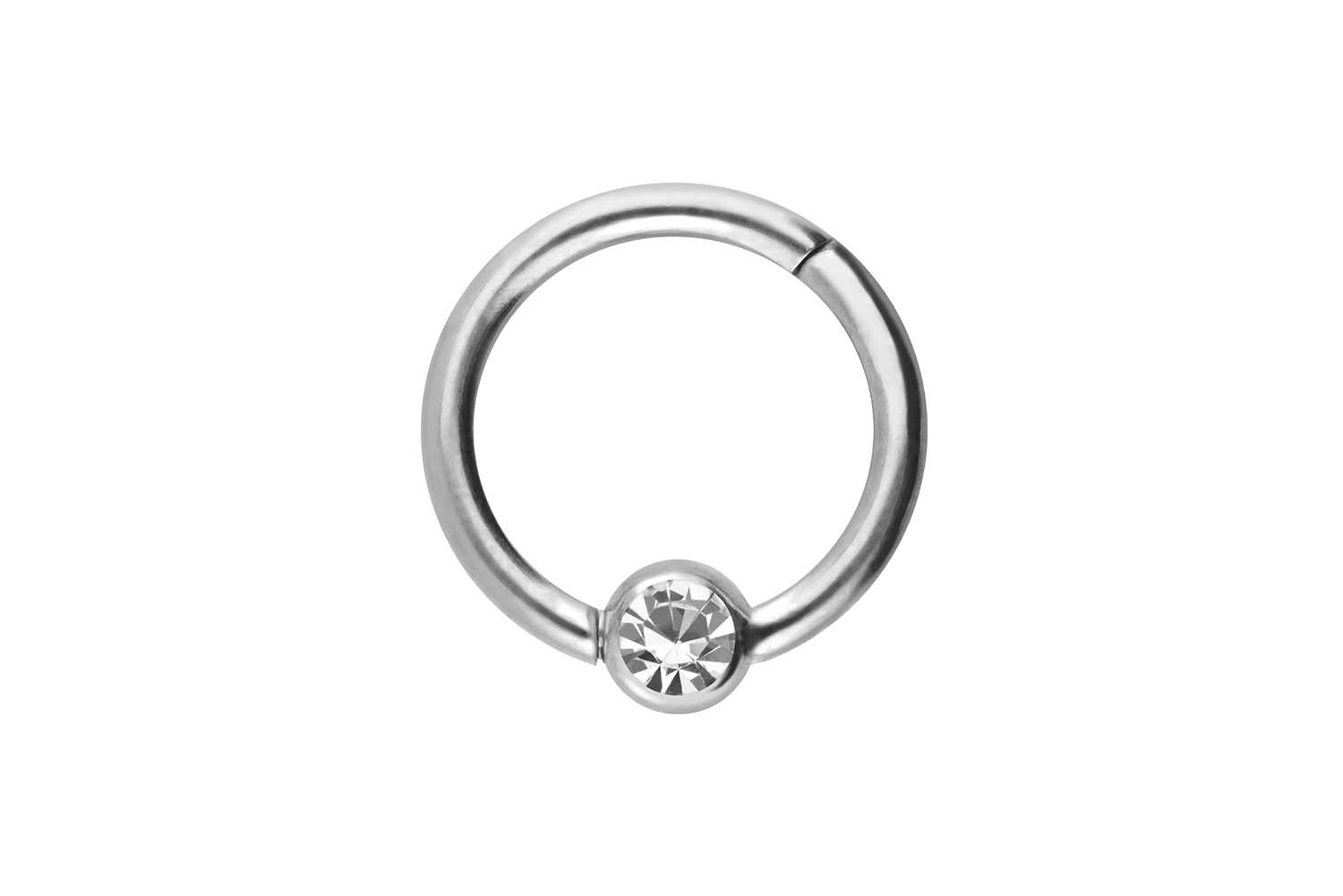 Chirurgenstahl Segmentring Clicker Piercing KRISTALL